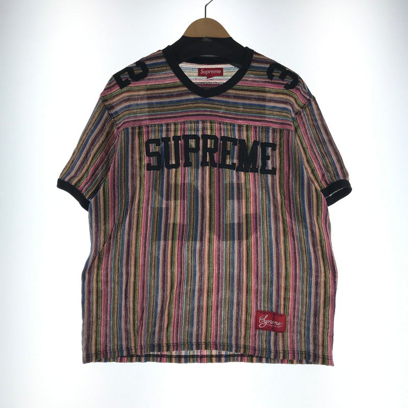 【中古品】【メンズ】 SUPREME シュプリーム OPEN KNIT FOOTBALL TOPS シュプリーム オープン ニット フットボール トップス カラー MLUTI SIZE:L　 149-260727-ky-12-fuzh 万代Net店