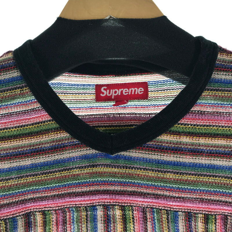 【中古品】【メンズ】 SUPREME シュプリーム OPEN KNIT FOOTBALL TOPS シュプリーム オープン ニット フットボール トップス カラー MLUTI SIZE:L　 149-260727-ky-12-fuzh 万代Net店