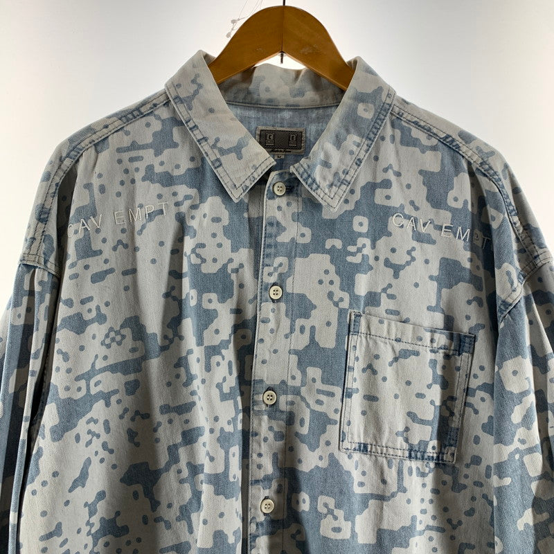 【中古品】【メンズ】 C.E CAVEMPT NOISE シーイーノイズ WASHED DENIM SHIRT JACKET デニム シャツ ジャケット トップス 古着 総柄 142-260729-mh-20-fuzh サイズ：M カラー：ライトブルー 万代Net店