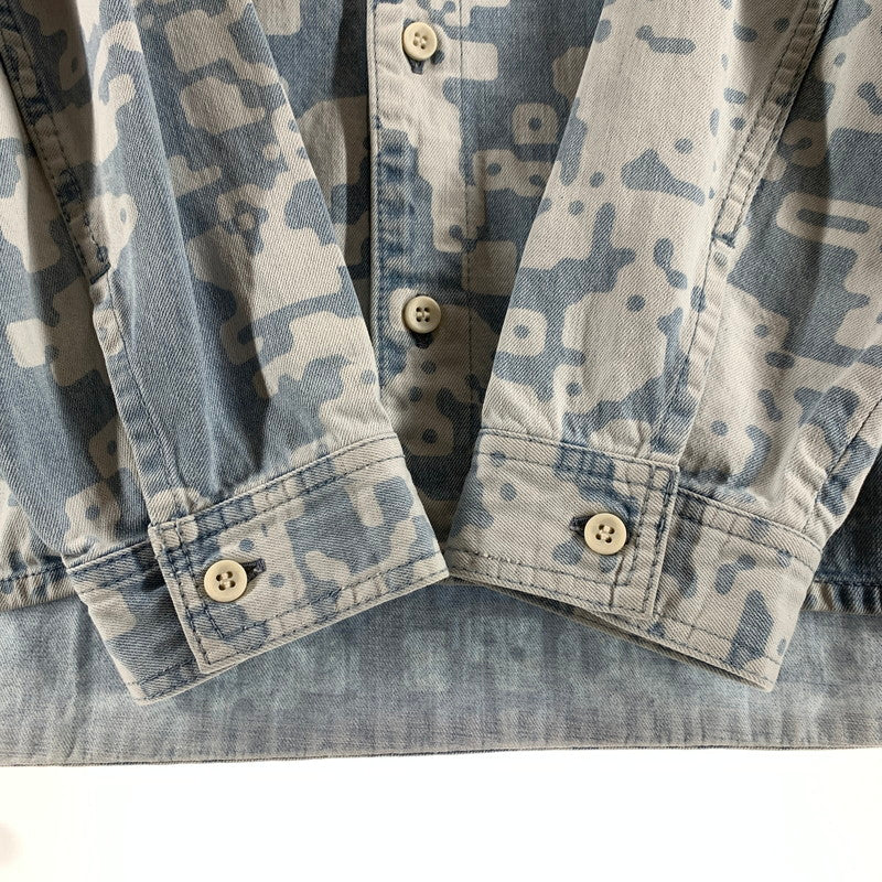 【中古品】【メンズ】 C.E CAVEMPT NOISE シーイーノイズ WASHED DENIM SHIRT JACKET デニム シャツ ジャケット トップス 古着 総柄 142-260729-mh-20-fuzh サイズ：M カラー：ライトブルー 万代Net店
