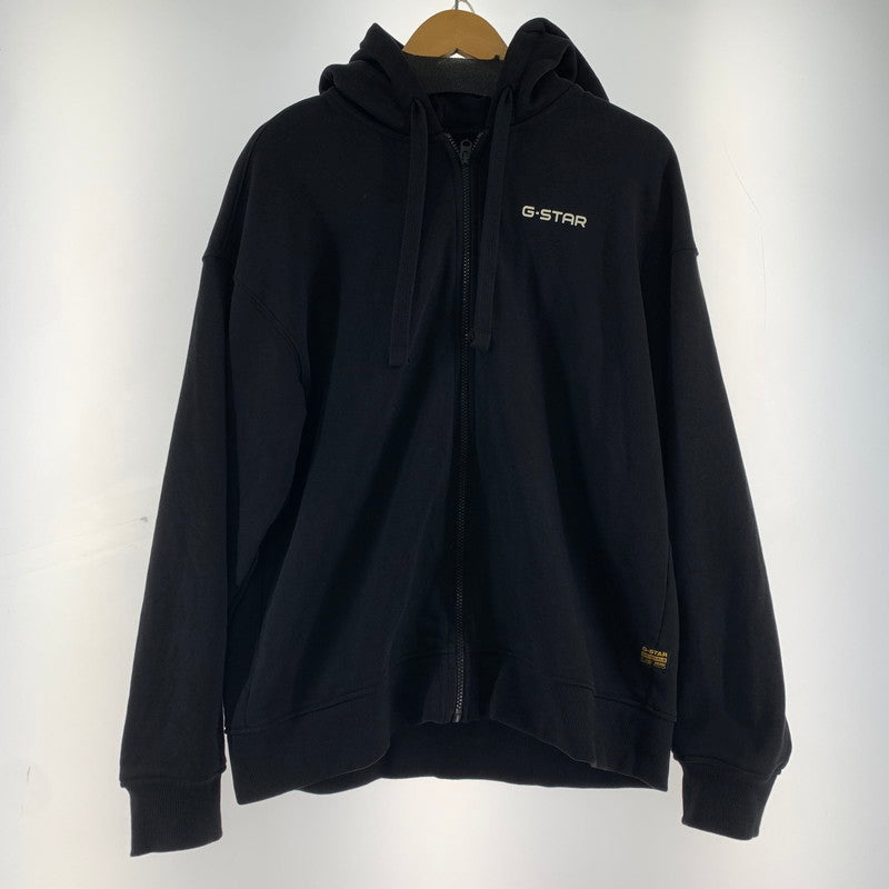 【中古品】【メンズ】 G-STAR RAW ジースター ロゥ LOOSE HOODED ZIP SWEAT フーディー ジップスウェット パーカー BLACK SIZE:M フードロゴ ※汚れ.使用感有 141-260920-io-24-fuzh カラー：ブラック 万代Net店
