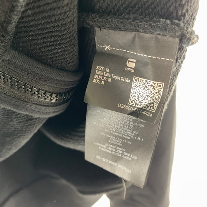 【中古品】【メンズ】 G-STAR RAW ジースター ロゥ LOOSE HOODED ZIP SWEAT フーディー ジップスウェット パーカー BLACK SIZE:M フードロゴ ※汚れ.使用感有 141-260920-io-24-fuzh カラー：ブラック 万代Net店