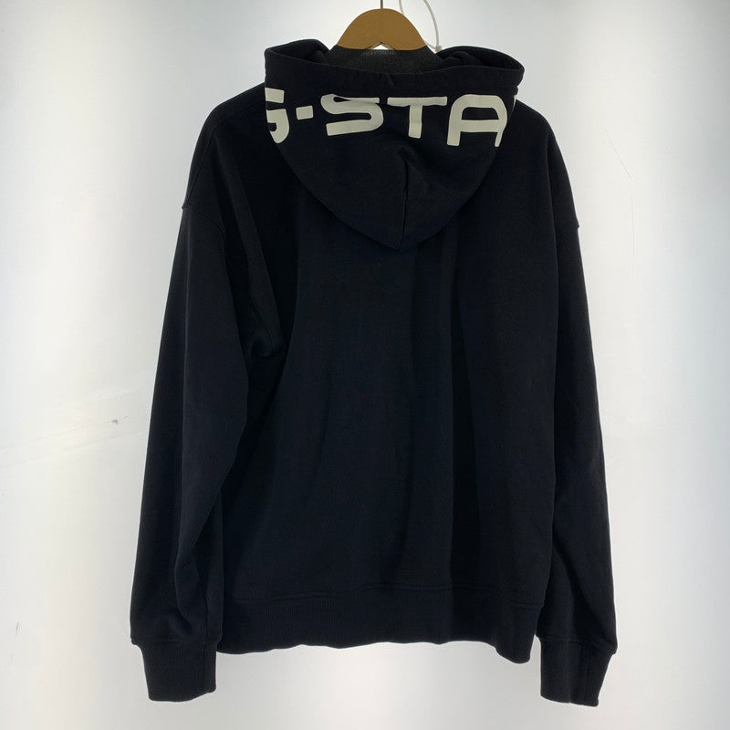 【中古品】【メンズ】 G-STAR RAW ジースター ロゥ LOOSE HOODED ZIP SWEAT フーディー ジップスウェット パーカー BLACK SIZE:M フードロゴ ※汚れ.使用感有 141-260920-io-24-fuzh カラー：ブラック 万代Net店