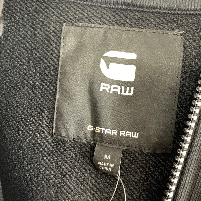 【中古品】【メンズ】 G-STAR RAW ジースター ロゥ LOOSE HOODED ZIP SWEAT フーディー ジップスウェット パーカー BLACK SIZE:M フードロゴ ※汚れ.使用感有 141-260920-io-24-fuzh カラー：ブラック 万代Net店