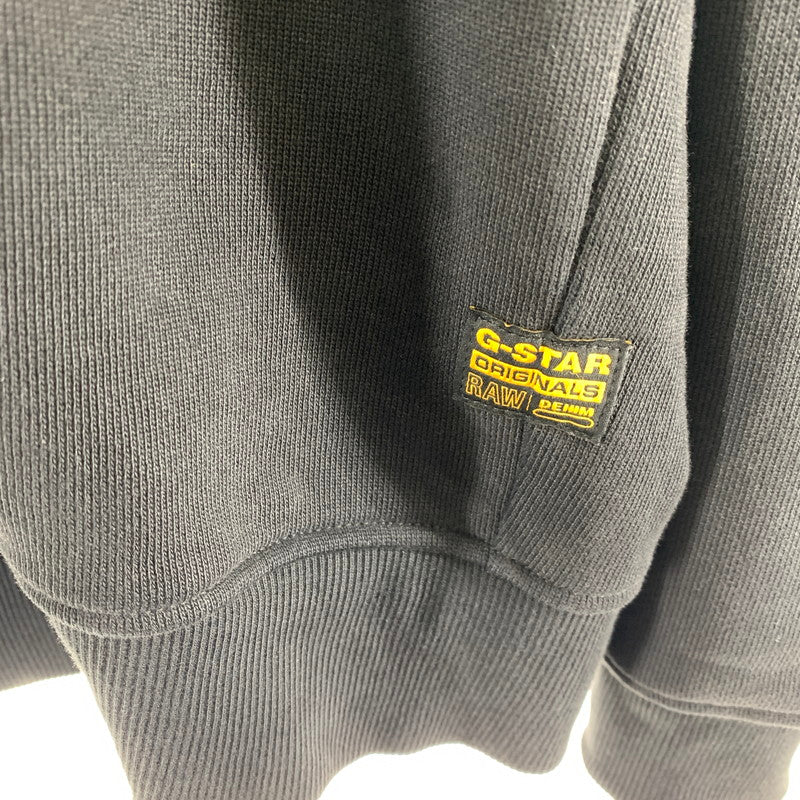 【中古品】【メンズ】 G-STAR RAW ジースター ロゥ LOOSE HOODED ZIP SWEAT フーディー ジップスウェット パーカー BLACK SIZE:M フードロゴ ※汚れ.使用感有 141-260920-io-24-fuzh カラー：ブラック 万代Net店
