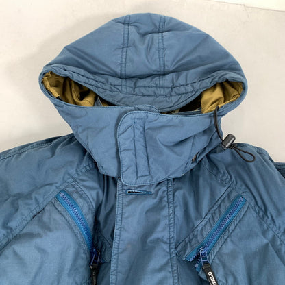 【中古品】【メンズ】 HUNTING FIELD ハンティング フィールド DOWN JACKET ダウンジャケット BLUE.BROWN IN PURPLE SIZE:O ※汚れ有 144-260803-io-05-fuzh カラー：ブルーブラウン 万代Net店
