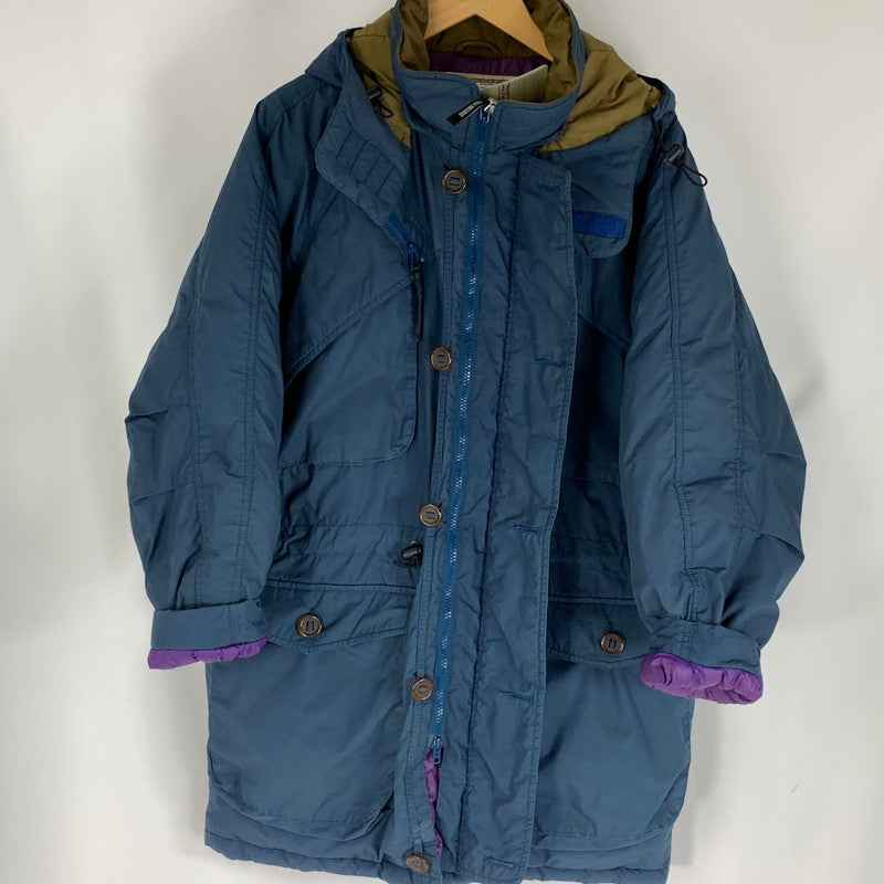 【中古品】【メンズ】 HUNTING FIELD ハンティング フィールド DOWN JACKET ダウンジャケット BLUE.BROWN IN PURPLE SIZE:O ※汚れ有 144-260803-io-05-fuzh カラー：ブルーブラウン 万代Net店