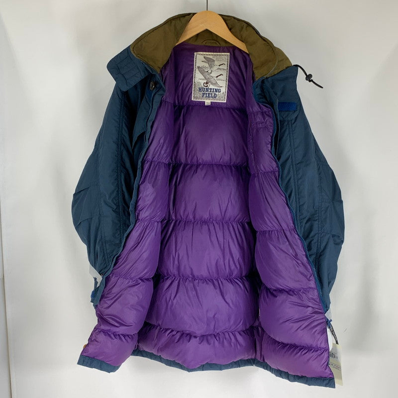 【中古品】【メンズ】 HUNTING FIELD ハンティング フィールド DOWN JACKET ダウンジャケット BLUE.BROWN IN PURPLE SIZE:O ※汚れ有 144-260803-io-05-fuzh カラー：ブルーブラウン 万代Net店