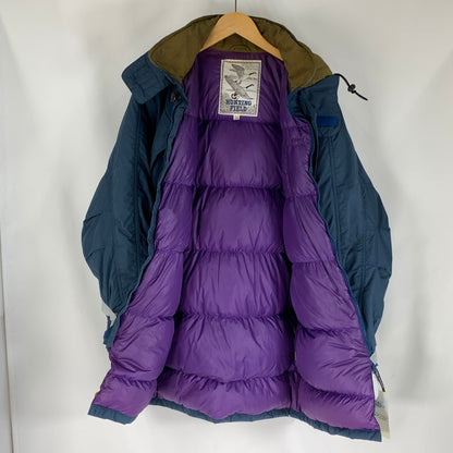 【中古品】【メンズ】 HUNTING FIELD ハンティング フィールド DOWN JACKET ダウンジャケット BLUE.BROWN IN PURPLE SIZE:O ※汚れ有 144-260803-io-05-fuzh カラー：ブルーブラウン 万代Net店