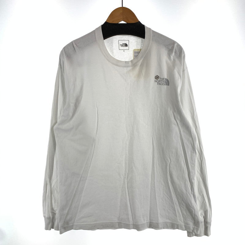 【中古品】【メンズ】 THE NORTH FACE L S FLOWER LOGO ザ・ノースフェイス 長袖Tシャツ フラワーロゴ ブランド 古着 144-260808-gm-19-fuzh サイズ：XL カラー：ホワイト 万代Net店