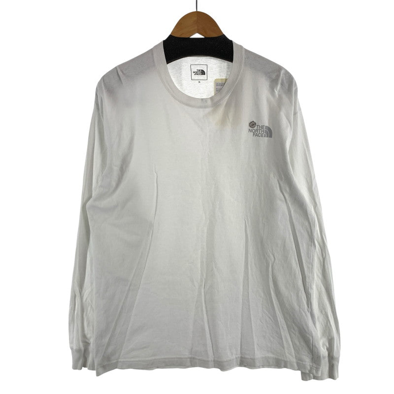 【中古品】【メンズ】 THE NORTH FACE L S FLOWER LOGO ザ・ノースフェイス 長袖Tシャツ フラワーロゴ ブランド 古着 144-260808-gm-19-fuzh サイズ：XL カラー：ホワイト 万代Net店