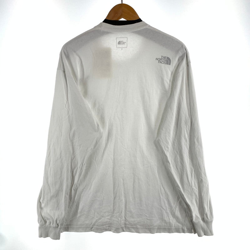 【中古品】【メンズ】 THE NORTH FACE L S FLOWER LOGO ザ・ノースフェイス 長袖Tシャツ フラワーロゴ ブランド 古着 144-260808-gm-19-fuzh サイズ：XL カラー：ホワイト 万代Net店