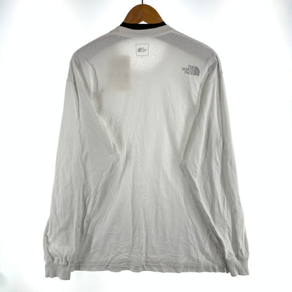【中古品】【メンズ】 THE NORTH FACE L S FLOWER LOGO ザ・ノースフェイス 長袖Tシャツ フラワーロゴ ブランド 古着 144-260808-gm-19-fuzh サイズ：XL カラー：ホワイト 万代Net店