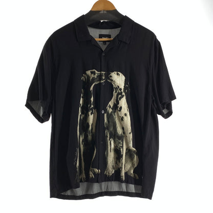 【中古品】【メンズ】 HUF ハフ DOGGED RESORT SHIRT ドギッド リゾートシャツ ダルメシアン 142-260803-ny-12-fuzh サイズ：L カラー：ブラック 万代Net店