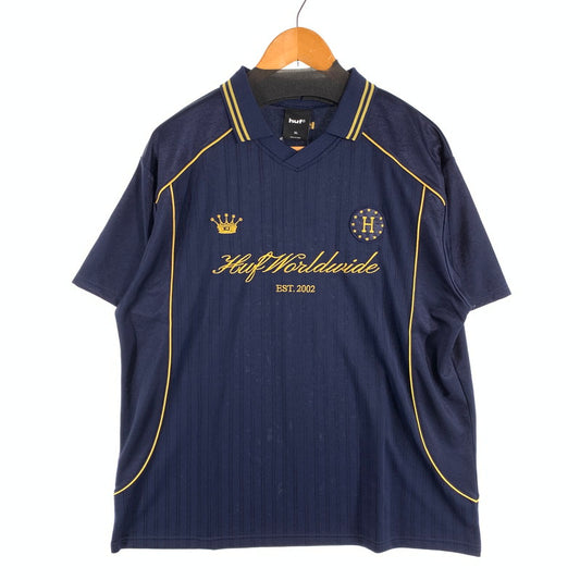 【中古品】【メンズ】 HUF ANTHEM JERSEY ハフ ジャージトップス 半袖Tシャツ カットソー ブランド 古着 142-260808-gm-32-fuzh サイズ：XL カラー：ネイビー 万代Net店