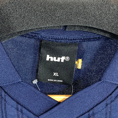 【中古品】【メンズ】 HUF ANTHEM JERSEY ハフ ジャージトップス 半袖Tシャツ カットソー ブランド 古着 142-260808-gm-32-fuzh サイズ：XL カラー：ネイビー 万代Net店