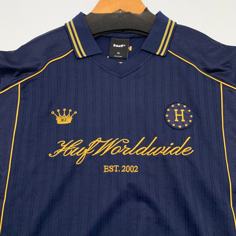 【中古品】【メンズ】 HUF ANTHEM JERSEY ハフ ジャージトップス 半袖Tシャツ カットソー ブランド 古着 142-260808-gm-32-fuzh サイズ：XL カラー：ネイビー 万代Net店