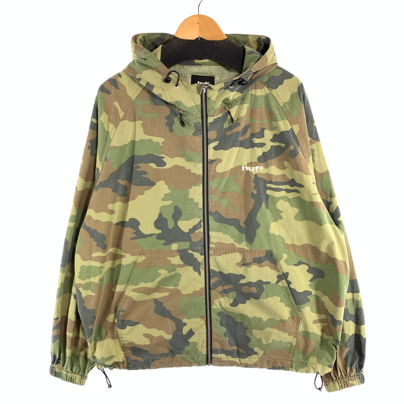 【中古品】【メンズ】 HUF EIGHTYNINE HOODED JACKET ハフ フーデッドジャケット ブルゾン アウター ブランド 古着 142-260808-gm-34-fuzh サイズ：XL カラー：カーキ カモフラ 万代Net店