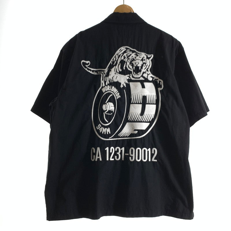 【中古品】【メンズ】 HUF ハフ URETHANE WORK SHIRT ウレタン ワーク シャツ バックに虎タイヤ 142-260803-ny-17-fuzh サイズ：L カラー：ブラック 万代Net店