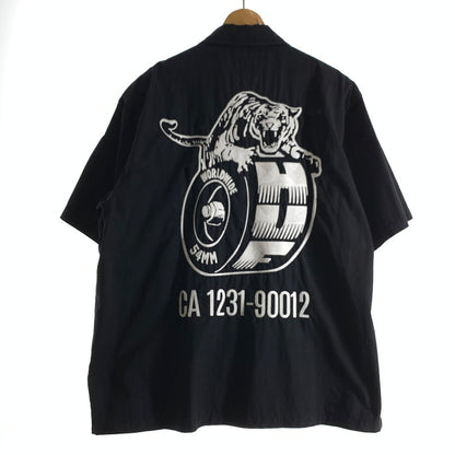 【中古品】【メンズ】 HUF ハフ URETHANE WORK SHIRT ウレタン ワーク シャツ バックに虎タイヤ 142-260803-ny-17-fuzh サイズ：L カラー：ブラック 万代Net店