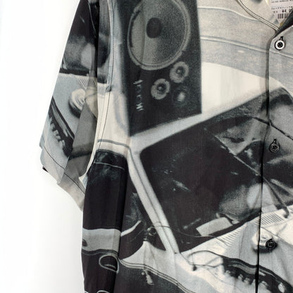 【中古品】【メンズ】 HUF BURNSIDE RESORT SHIRT ハフ 半袖シャツ フォトグラフィック オープンカラー ブランド 古着 142-260808-gm-31-fuzh サイズ：L カラー：グレー 総柄 万代Net店