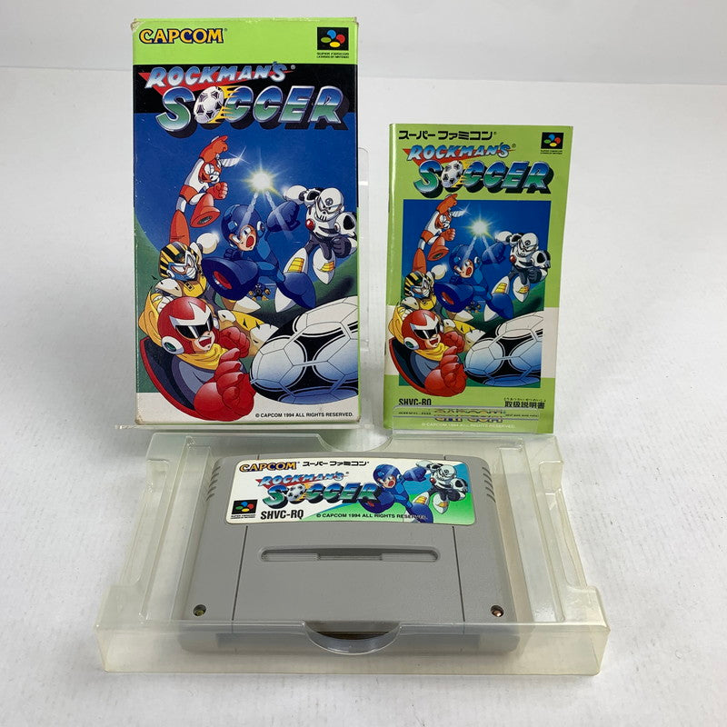 【中古品】 SFC ロックマンズサッカー ロックマン スーパーファミコン スーファミ レトロゲーム ※ソフト汚れ・取説傷み・インナーケース割れ・箱傷み・汚れあり 動作確認済 023-260731-io-05-fuzh 万代Net店
