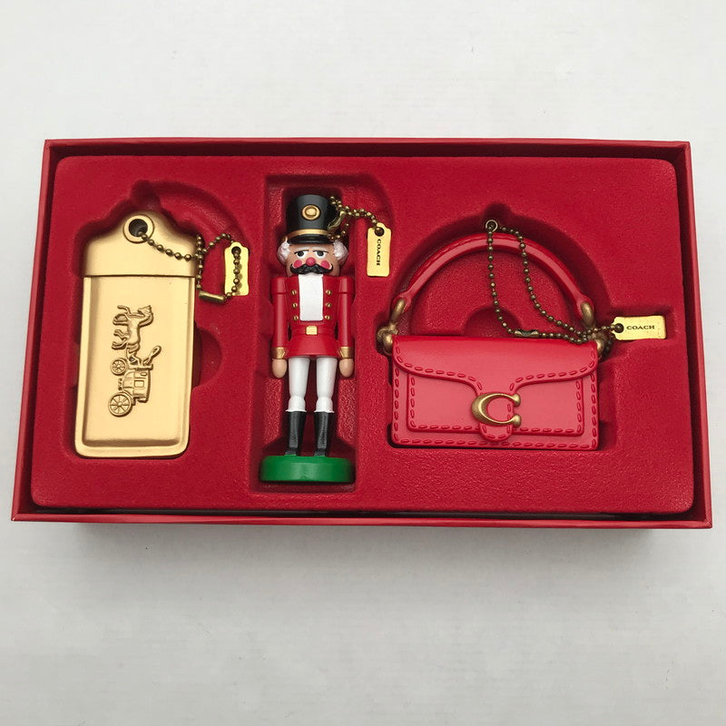 【中古品】【レディース】 COACH コーチ クリスマス オーナメント キーホルダー セット 箱付き 3点セット かわいい おしゃれ　※スレキズあり 183-260804-IO-10-fuzh 万代Net店