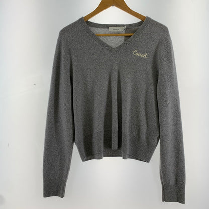 【中古品】【レディース】 COACH コーチ CV469 V NECK SWEATER Vネック セーター GRAY SIZE:S 168-260815-io-02-fuzh カラー：グレー 万代Net店