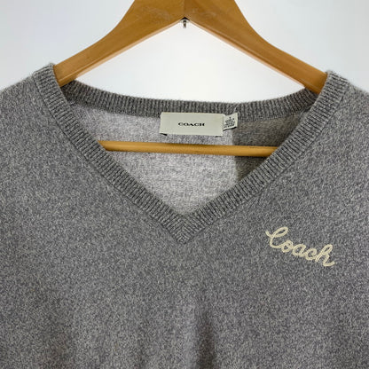 【中古品】【レディース】 COACH コーチ CV469 V NECK SWEATER Vネック セーター GRAY SIZE:S 168-260815-io-02-fuzh カラー：グレー 万代Net店