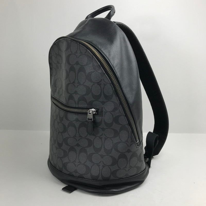 【中古品】【レディース】 COACH コーチ F78756 WEST SLIM BACKPACK IN SIGNATURE CANVAS LEATHER BLACK シグネチャー ※キズ・使用感有 カバン リュック バッグ 188-260731-io-27-fuzh 万代Net店
