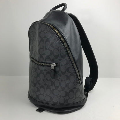 【中古品】【レディース】 COACH コーチ F78756 WEST SLIM BACKPACK IN SIGNATURE CANVAS LEATHER BLACK シグネチャー ※キズ・使用感有 カバン リュック バッグ 188-260731-io-27-fuzh 万代Net店