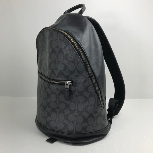 【中古品】【レディース】 COACH コーチ F78756 WEST SLIM BACKPACK IN SIGNATURE CANVAS LEATHER BLACK シグネチャー ※キズ・使用感有 カバン リュック バッグ 188-260731-io-27-fuzh 万代Net店