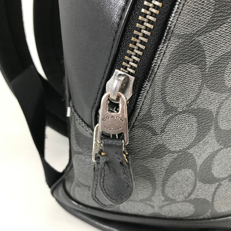 【中古品】【レディース】 COACH コーチ F78756 WEST SLIM BACKPACK IN SIGNATURE CANVAS LEATHER BLACK シグネチャー ※キズ・使用感有 カバン リュック バッグ 188-260731-io-27-fuzh 万代Net店
