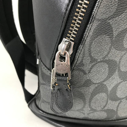 【中古品】【レディース】 COACH コーチ F78756 WEST SLIM BACKPACK IN SIGNATURE CANVAS LEATHER BLACK シグネチャー ※キズ・使用感有 カバン リュック バッグ 188-260731-io-27-fuzh 万代Net店