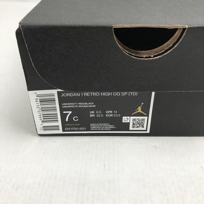 【中古美品】【キッズ】 NIKE ナイキ DV1750-601 NIKE×Spider-Man ナイキ×スパイダーマン TD Jordan 1 High OG SP エアジョーダン1 ハイ カラーRED SIZE:13.0cm タグ.箱付属 173-260731-ky-03-fuzh 万代Net店