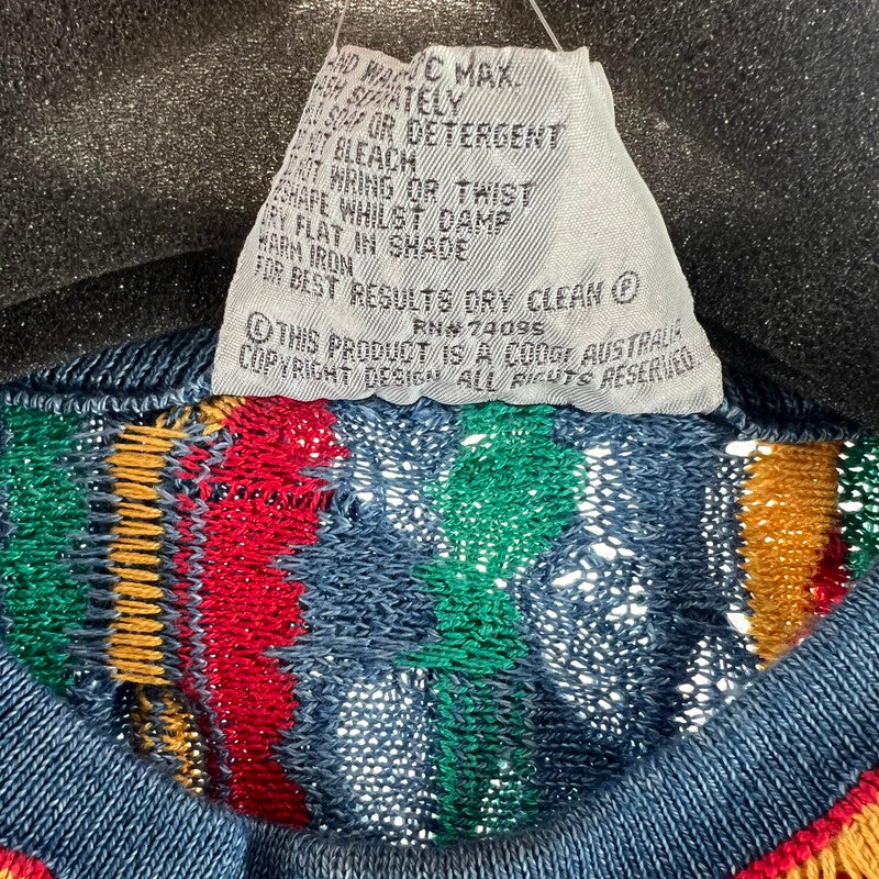 【中古美品】【メンズ】 COOGI 3D COTTON KNIT クージー 3D コットンニットセーター カラーBLUE.RED 90年代 SIZE:M BLUESタグ 145-260802-ky-08-fuzh 万代Net店