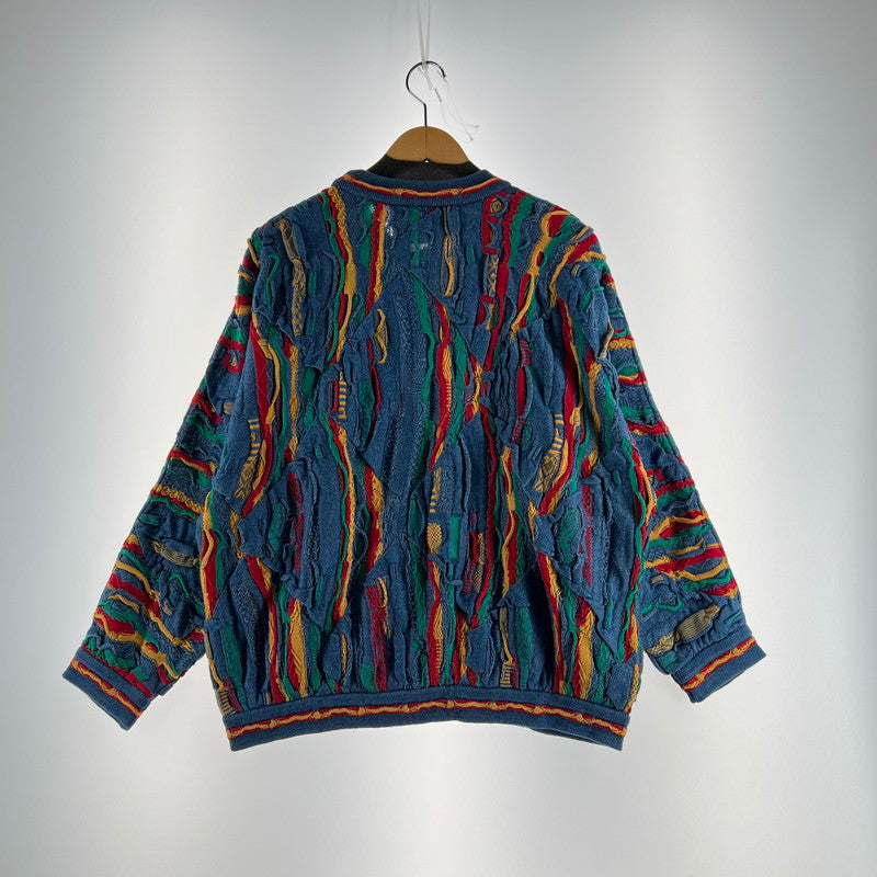 【中古美品】【メンズ】 COOGI 3D COTTON KNIT クージー 3D コットンニットセーター カラーBLUE.RED 90年代 SIZE:M BLUESタグ 145-260802-ky-08-fuzh 万代Net店