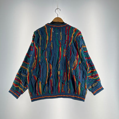 【中古美品】【メンズ】 COOGI 3D COTTON KNIT クージー 3D コットンニットセーター カラーBLUE.RED 90年代 SIZE:M BLUESタグ 145-260802-ky-08-fuzh 万代Net店