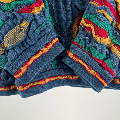 【中古美品】【メンズ】 COOGI 3D COTTON KNIT クージー 3D コットンニットセーター カラーBLUE.RED 90年代 SIZE:M BLUESタグ 145-260802-ky-08-fuzh 万代Net店