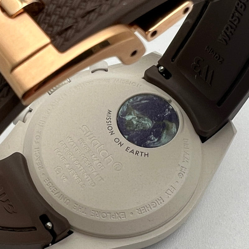 【中古品】【メンズ】 OMEGA×SWATCH オメガ ×スオッチ MISSION ON EARTH DESERT カラー グレージュ リストバリーズ 197-260802-ky-06-fuzh 万代Net店