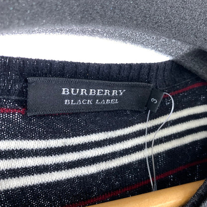 【中古品】【メンズ】 BURBERRY BLACK LABEL バーバリーブラックレーベル ニット GRY SIZE:３ ※品質タグ取れかかっている・使用感あり 141-260920-io-30-fuzh カラー：グレー 万代Net店