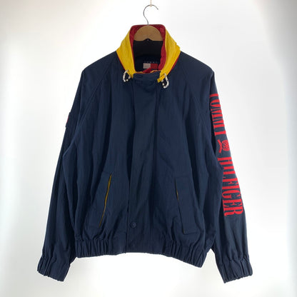 【中古品】【メンズ】 TOMMY HILFIGER トミーヒルフィガー ナイロン ジャケット アウター コート 古着 147-261009-mh-03-fuzh サイズ：S カラー：ネイビー 万代Net店