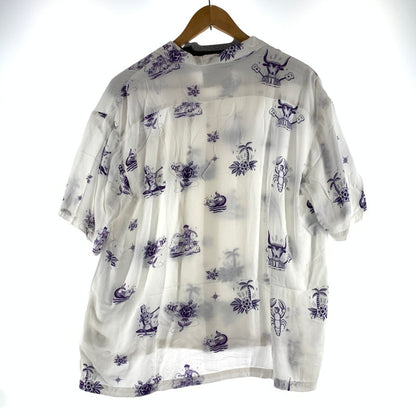 【中古品】【メンズ】 SON OF THE CHEESE サノバチーズ SERGIO MORA ALOHA セルジオ・モラ アロハ 半袖シャツ WHITE.紫総柄 SIZE:M 142-260818-io-11-fuzh カラー：ホワイト 万代Net店