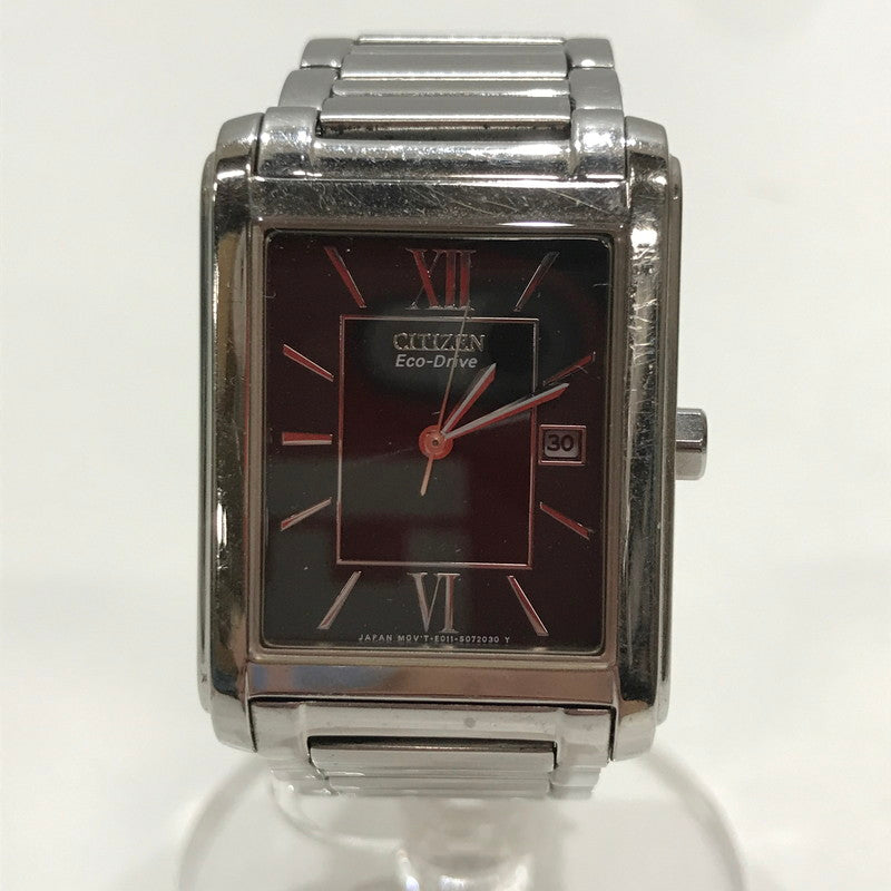 【中古品】【メンズ】 CITIZEN シチズン E011-S045193 腕時計 時計 ECO-DRIVE ソーラー ※キズあり 198-261014-io-07-fuzh カラー：シルバーブラック 万代Net店