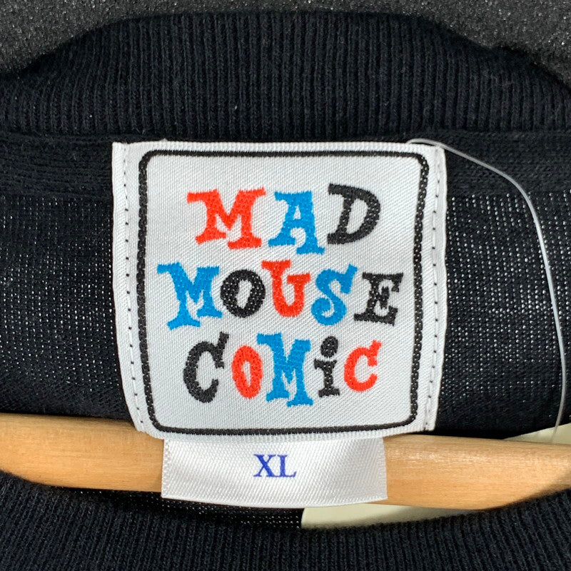 【中古品】【メンズ】 MAD MOUSE COMIC マッドマウスコミック 半袖Tシャツ プリント ブランド 古着 140-260808-gm-42-fuzh サイズ：XXL カラー：ブラック 万代Net店