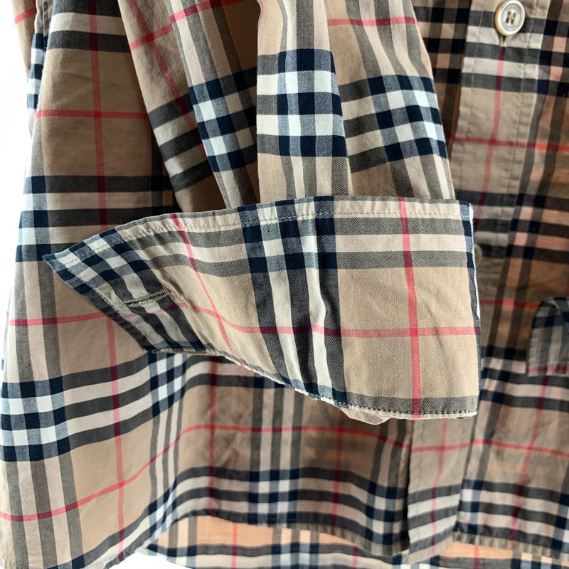 【中古品】【メンズ】 BURBERRY バーバリー 8020966 LS CHECK SHIRT ノヴァチェック シャツ 141-260803-ny-03-fuzh サイズ：M カラー：ブラウン 万代Net店