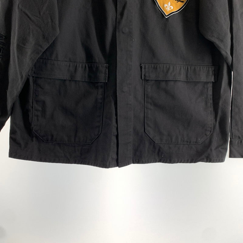 【中古品】【メンズ】 HUF ハフ JACKET ジャケットアップリケ コットンシャツ 刺繍 142-260803-ny-14-fuzh サイズ：M カラー：チャコールグレー 万代Net店