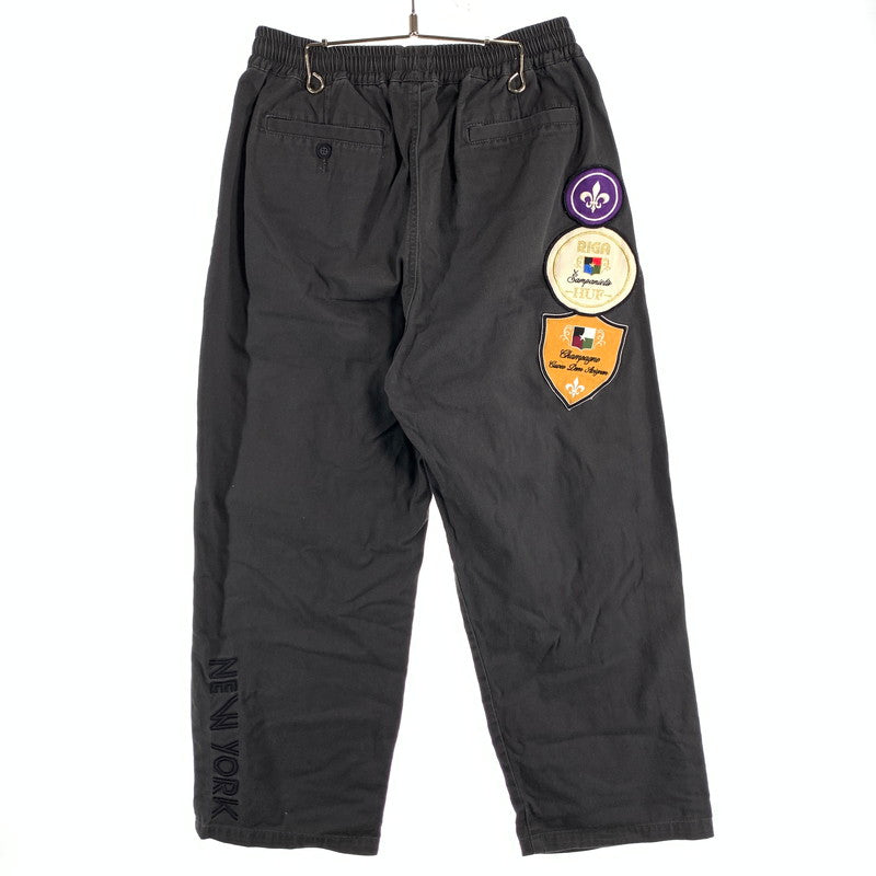 【中古品】【メンズ】 HUF PANTS CGRAY ハフ アップリケ イージーパンツ ボトムス ブランド 古着 153-260808-gm-35-fuzh サイズ：M カラー：グレー 万代Net店