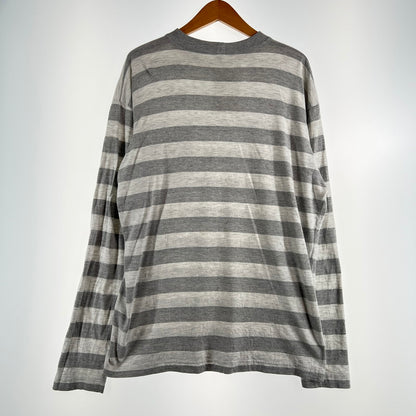 【中古品】【メンズ】 STUSSY ステューシー 長袖Tシャツ ボーダー 90S USA製 142-260818-ny-01-fuzh サイズ：M カラー：グレー 万代Net店