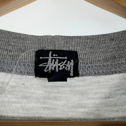 【中古品】【メンズ】 STUSSY ステューシー 長袖Tシャツ ボーダー 90S USA製 142-260818-ny-01-fuzh サイズ：M カラー：グレー 万代Net店